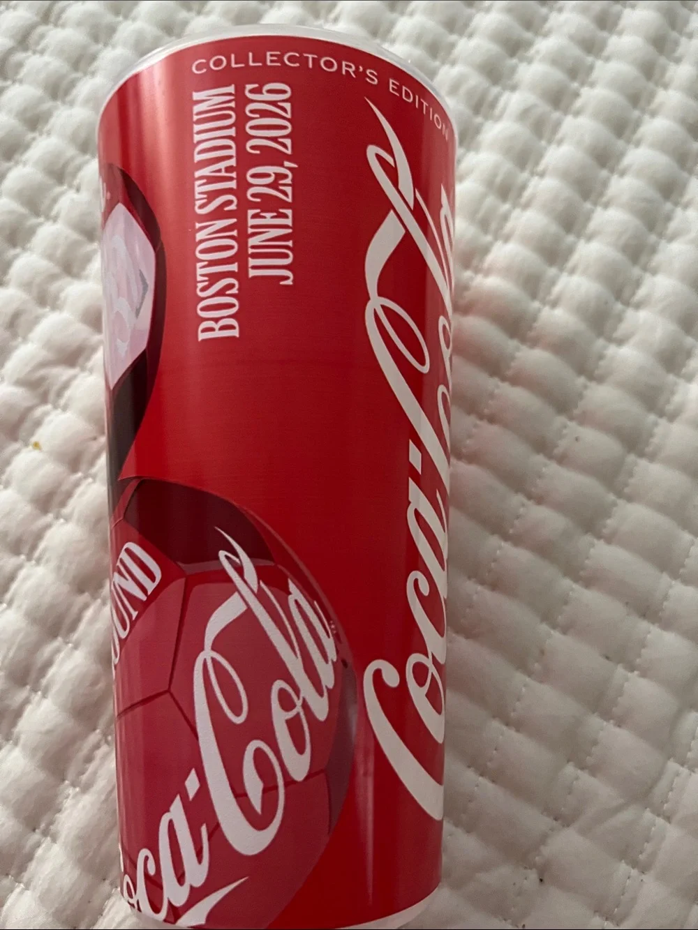 Coca Cola Red Soccer Ball Patterned Drink Cup